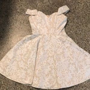 Tan and white floral dress